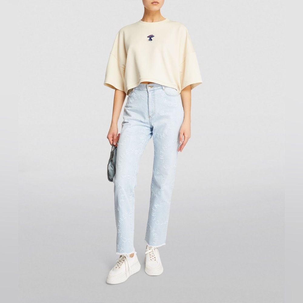 STELLA MCCARTNEY Mushroom Cropped Sweatshirt